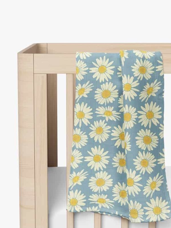 birlik1952 ipliq lunanino müslin battaniye kumaş papatya