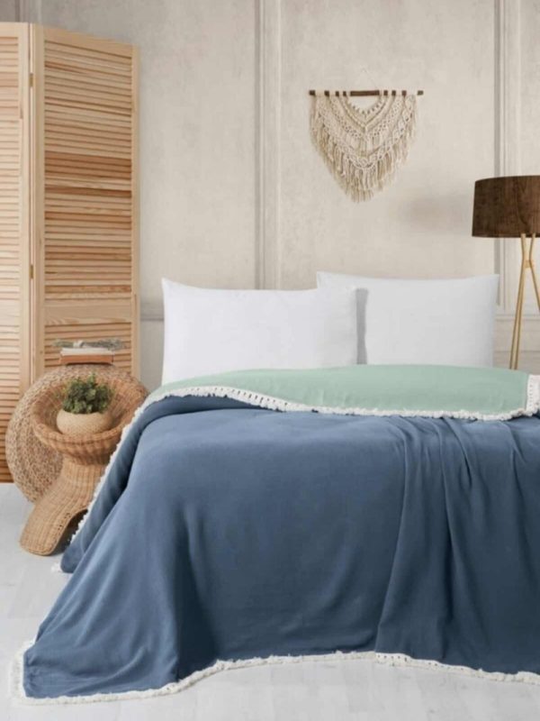 birlik1952 ipliq lunanino çift kişilik çift taraflı müslin yatak örtüsü