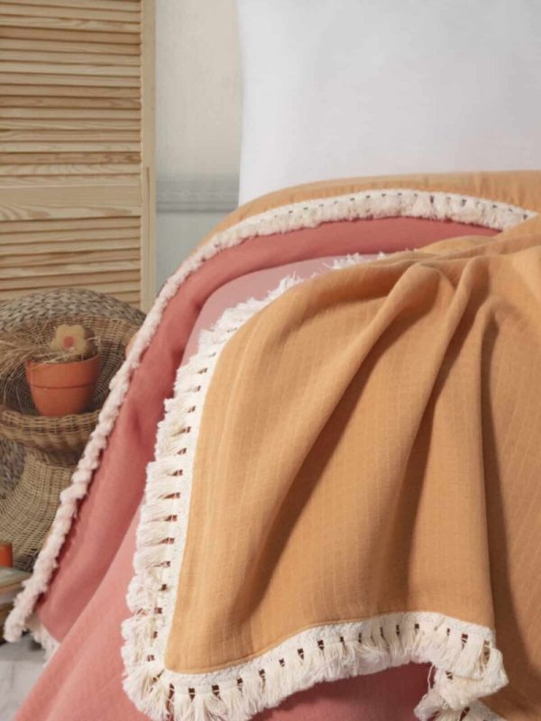 birlik1952 ipliq lunanino çift kişilik çift taraflı müslin yatak örtüsü