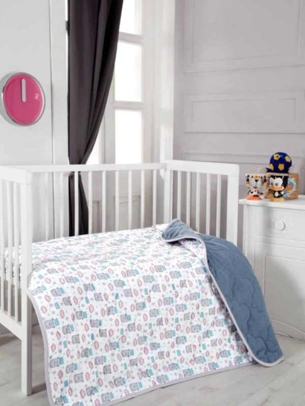 birlik1952 ipliq lunanino çift taraflı kapitoneli bebek yorgan kral ayı kapitone