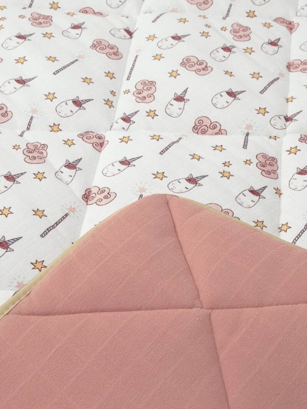 birlik1952 ipliq lunanino çift taraflı kapitoneli bebek oyun matı kapitone unicorn