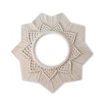 Makrome Güneş Duvar Çerçevesi Ekru