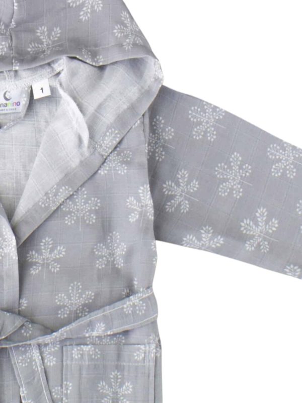 Birlik1952 lunanino ipliq bebek çocuk müslin bornoz antrasit kar