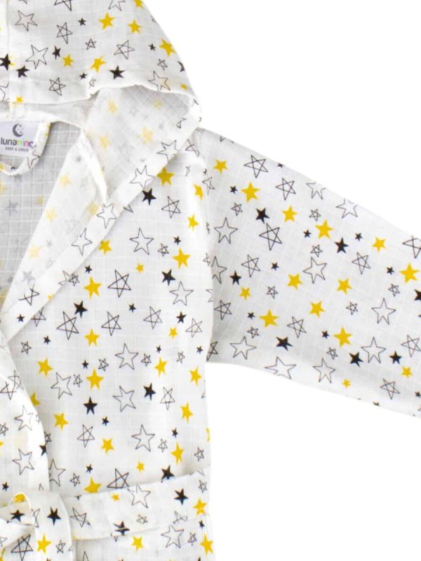 Birlik1952 lunanino ipliq bebek çocuk müslin bornoz yıldız