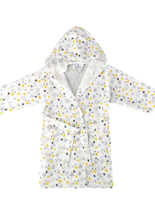 Birlik1952 lunanino ipliq bebek çocuk müslin bornoz yıldız