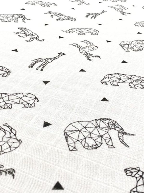 birlik1952 ipliq pamuklu müslin battaniye kumaş geometrik hayvanlar