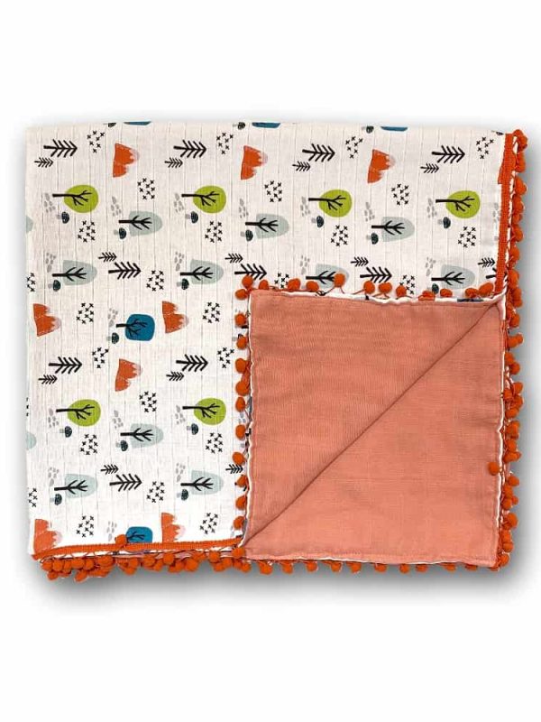 birlik1952 ipliq müslin pike kumaş battaniye çift katlı kral ağaç teracotta