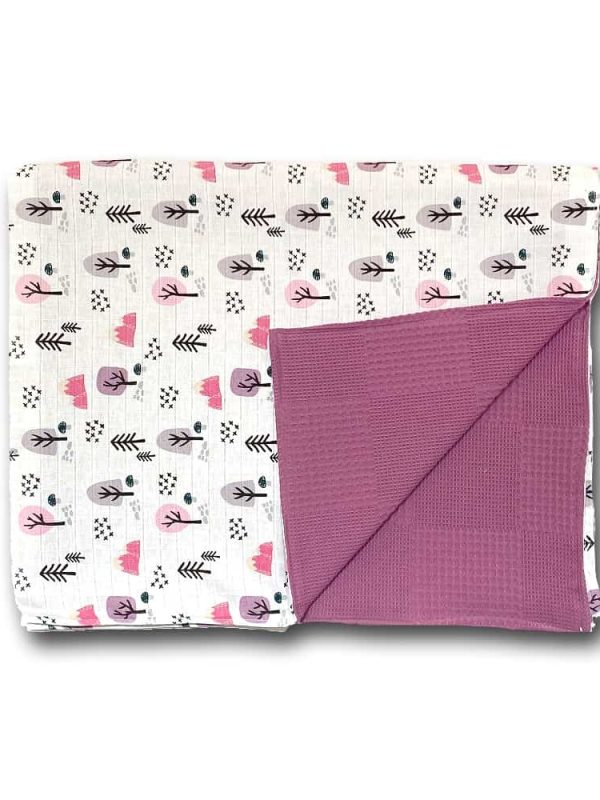 birlik1952 ipliq müslin pike kumaş battaniye çift katlı kral ağaç mürdüm