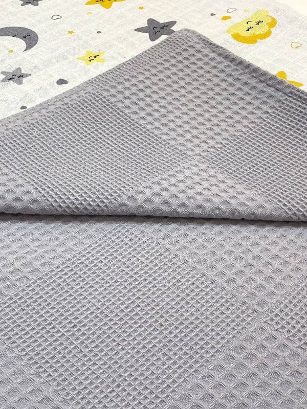 birlik1952 ipliq müslin pike kumaş battaniye çift katlı bulut yıldız sarı