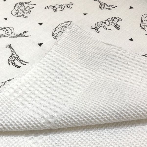 birlik1952 ipliq müslin pike kumaş battaniye çift katlı geometrik hayvanlar