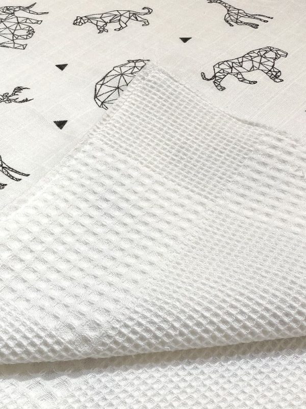 birlik1952 ipliq müslin pike kumaş battaniye çift katlı geometrik hayvanlar