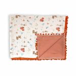 birlik1952 ipliq müslin pike kumaş battaniye çift katlı ceylan ponpon