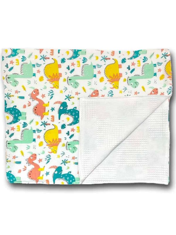 birlik1952 ipliq müslin pike kumaş battaniye çift katlı dino lunanino