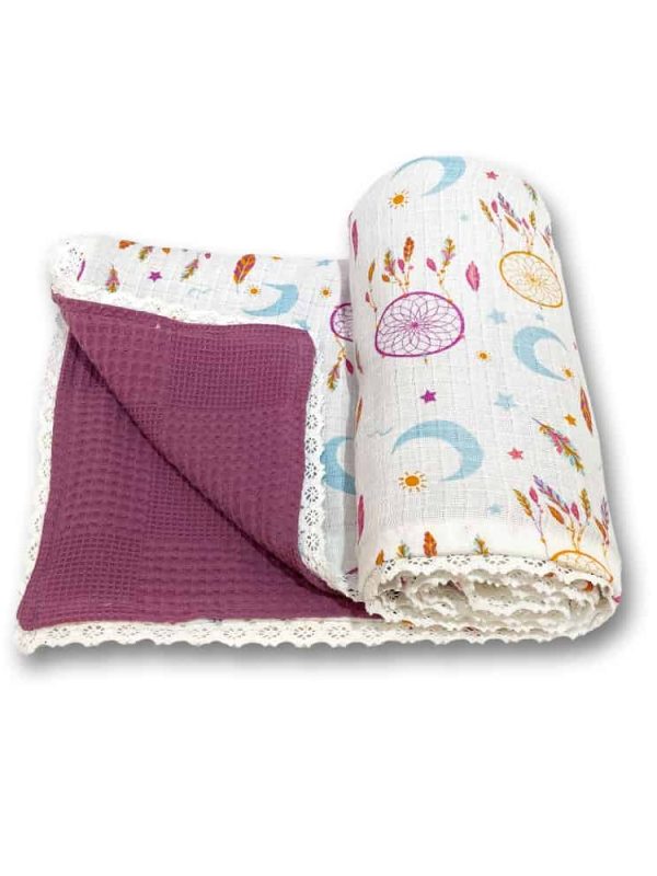 birlik1952 ipliq müslin pike kumaş battaniye çift katlı mihrimah lunanino dantel