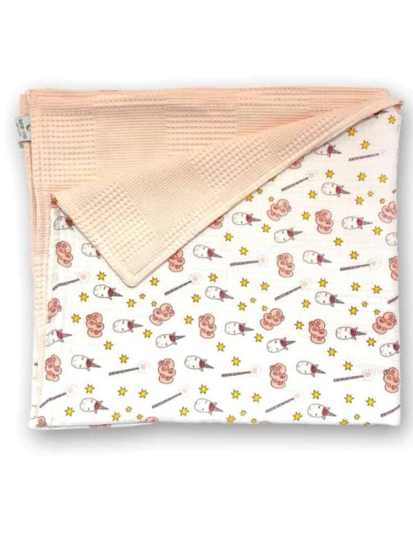 birlik1952 ipliq müslin pike kumaş battaniye çift katlı unicorn