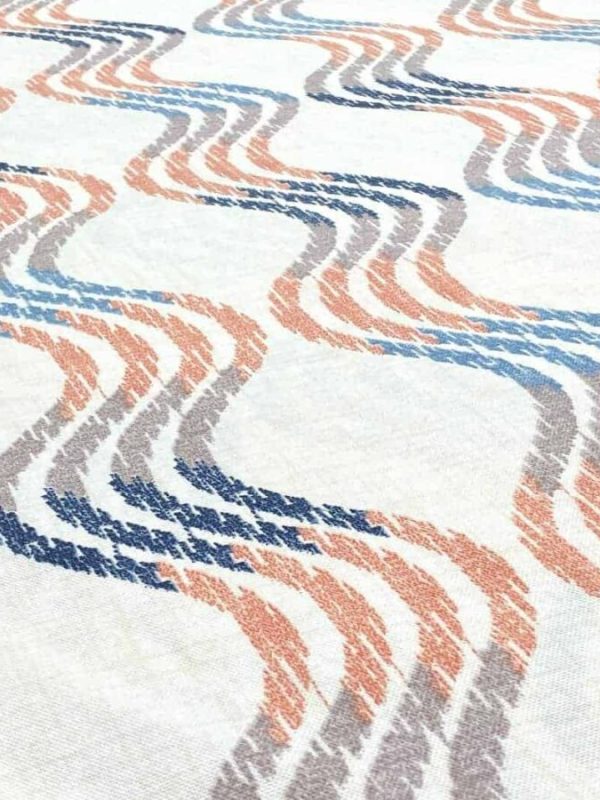 birlik1952 duck döşemelik kumaş dalga mavi turuncu