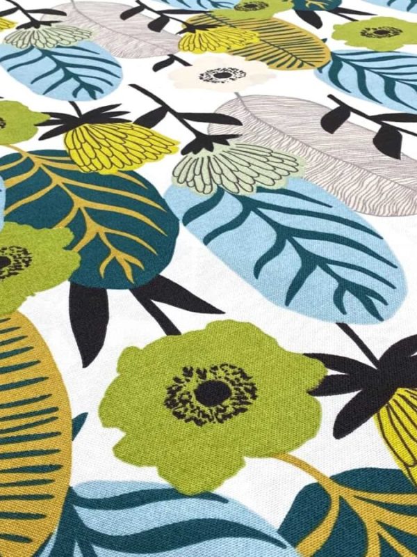 birlik1952 duck döşemelik kumaş çiçekler mavi