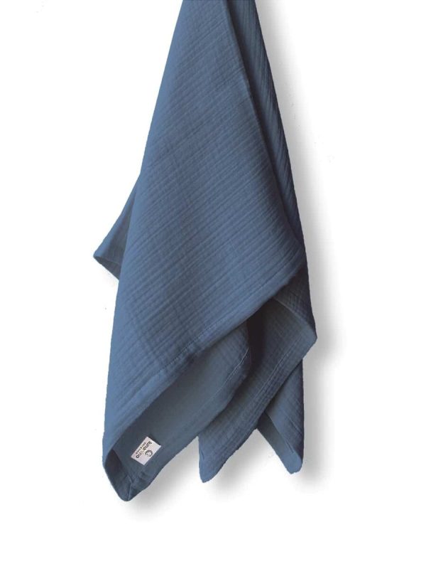 birlik1952 ipliq crinkle 4 kat multi müslin battaniye indigo