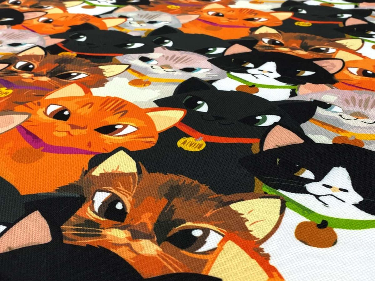 birli1952 dijital baskı digital print fabric kumaş cat kedi