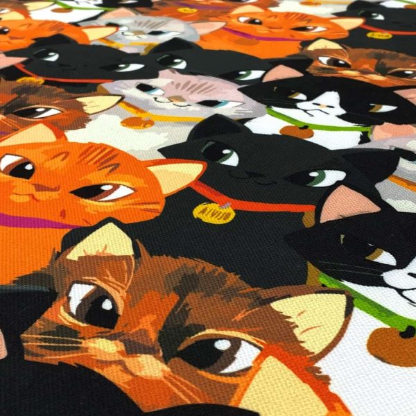 birli1952 dijital baskı digital print fabric kumaş cat kedi