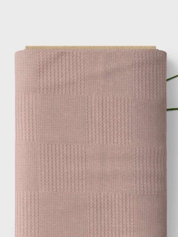 birlik1952 waffle damalı pike kumaş gül kurusu