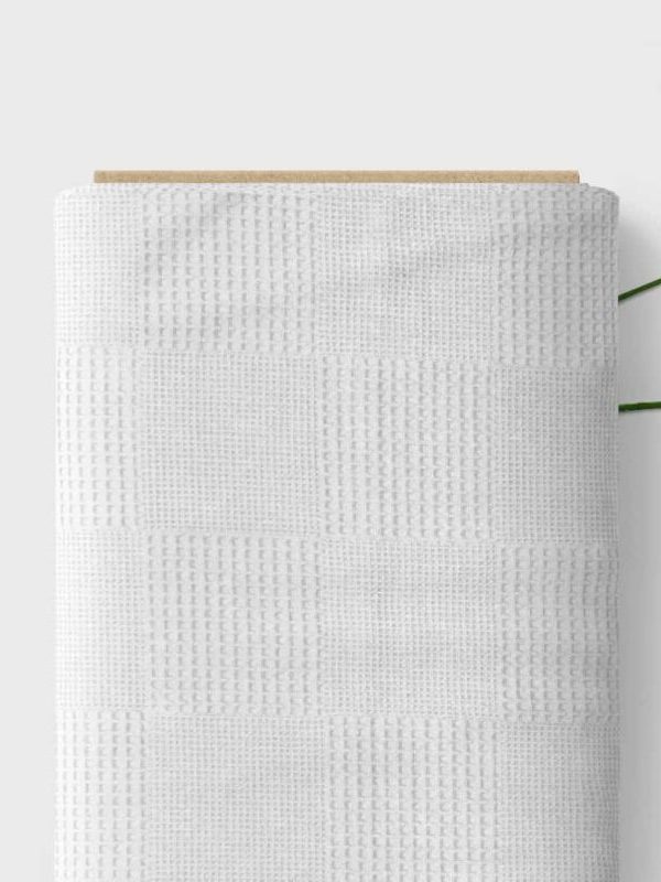 birlik1952 waffle damalı pike kumaş beyaz