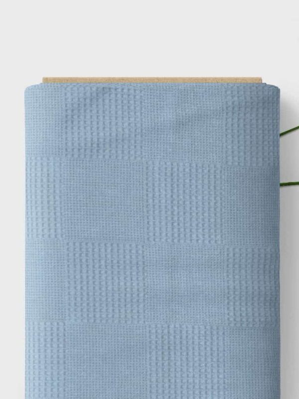 birlik1952 waffle damalı pike kumaş mavi