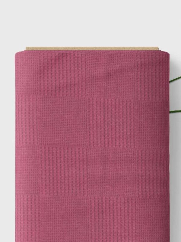 birlik1952 waffle damalı pike kumaş mürdüm