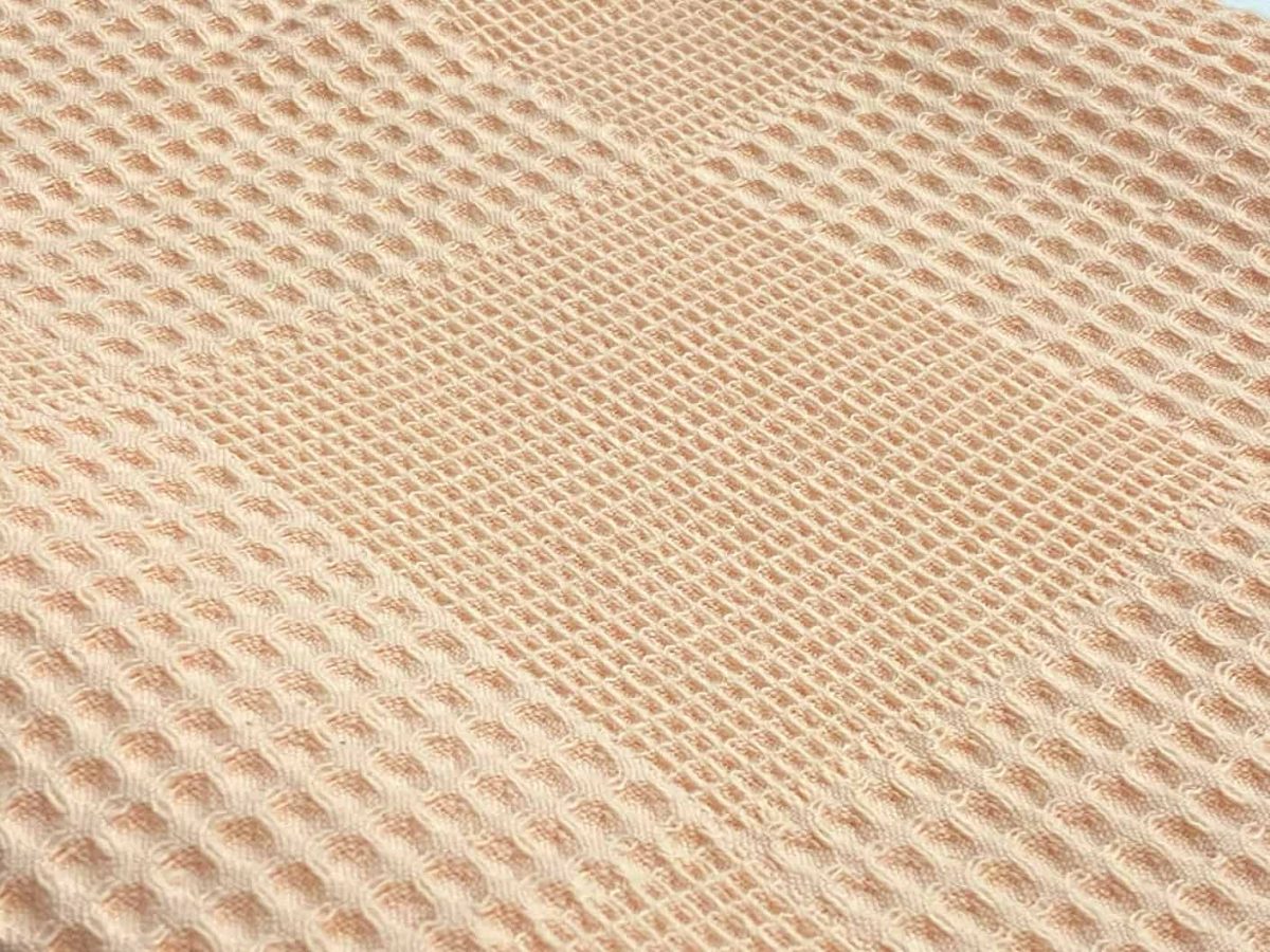 birlik1952 waffle pike kumaş petek damalı fabric battaniye somon