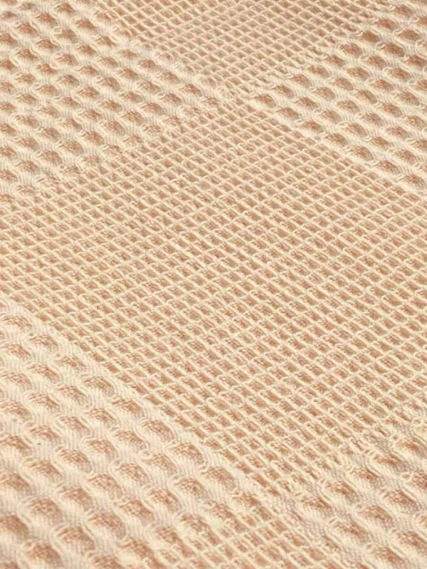 birlik1952 waffle pike kumaş petek damalı fabric battaniye somon