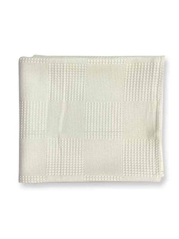 birlik1952 waffle pike kumaş petek damalı fabric battaniye krem