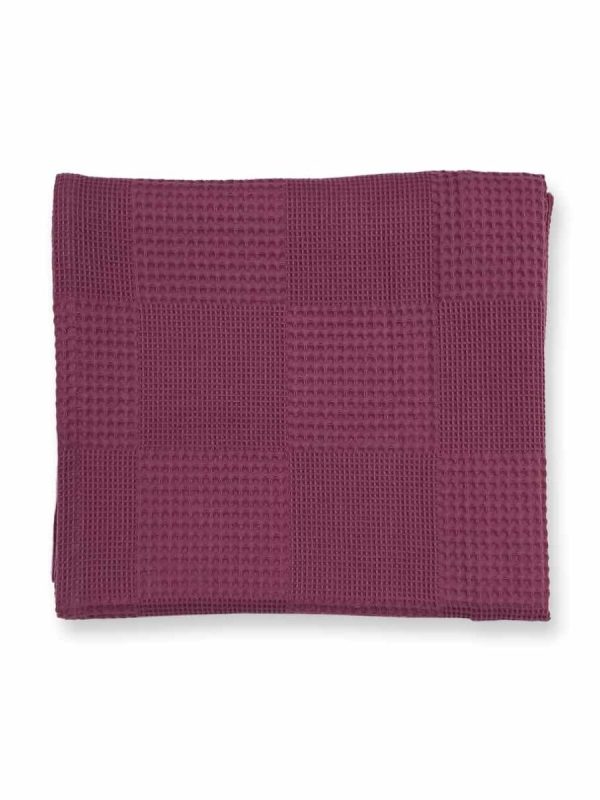 birlik1952 waffle pike kumaş petek damalı fabric battaniye mürdüm