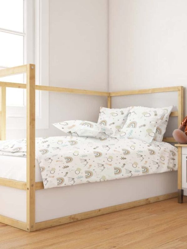 birlik1952 bebek çocuk nevresim takımı seti poplin kumaş baby bed linen rainbow