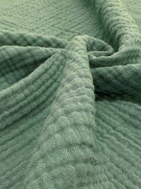 birlik1952 4 kat multi müslin crinkle kumaş muslin fabric çağla yeşil