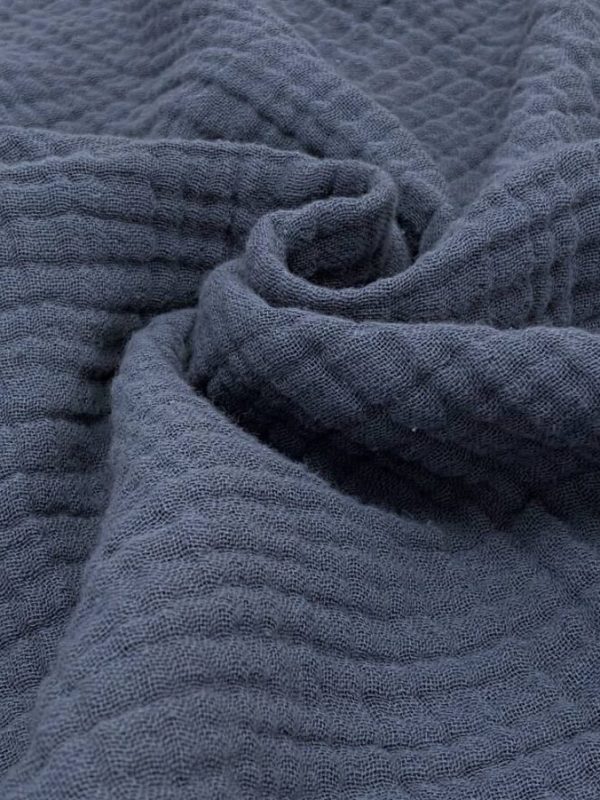 birlik1952 4 kat multi müslin crinkle kumaş muslin fabric indigo mavi
