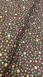 birlik1952 poplin kumaş basma sümerbank çıtır çiçek kumaş bandana kumaşı fabric cotton whosale blossom kahve brown