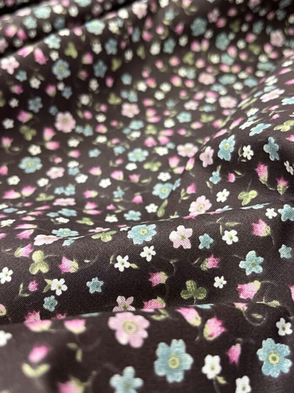 birlik1952 poplin kumaş basma sümerbank çıtır çiçek kumaş bandana kumaşı fabric cotton whosale blossom siyah black