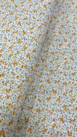 birlik1952 poplin kumaş basma sümerbank çıtır çiçek kumaş bandana kumaşı fabric cotton whosale blossom turuncu