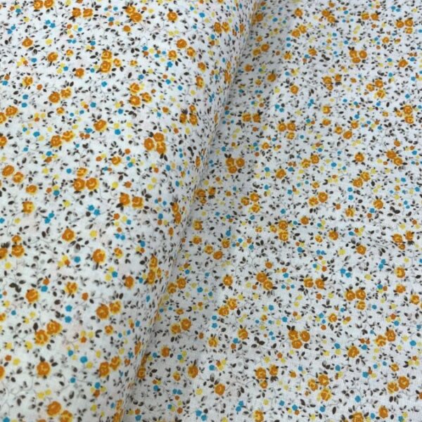 birlik1952 poplin kumaş basma sümerbank çıtır çiçek kumaş bandana kumaşı fabric cotton whosale blossom turuncu