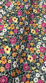birlik1952 poplin kumaş basma sümerbank çıtır çiçek kumaş bandana kumaşı fabric cotton whosale blossom garden bahçe fuşya