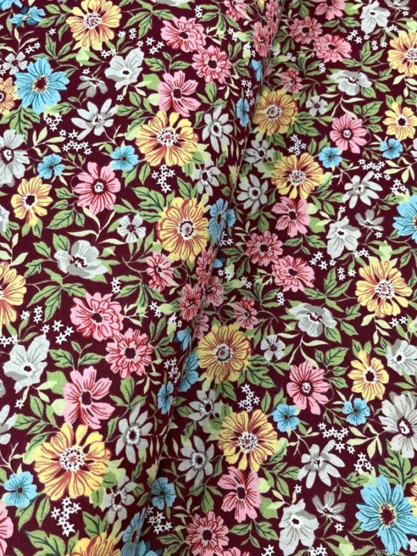 birlik1952 poplin kumaş basma sümerbank çıtır çiçek kumaş bandana kumaşı fabric cotton whosale blossom garden bahçe sarı yellow