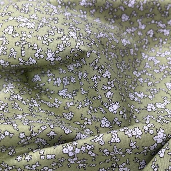birlik1952 poplin kumaş basma sümerbank çıtır çiçek kumaş bandana kumaşı fabric cotton whosale kır bahçesi yeşil adaçayı