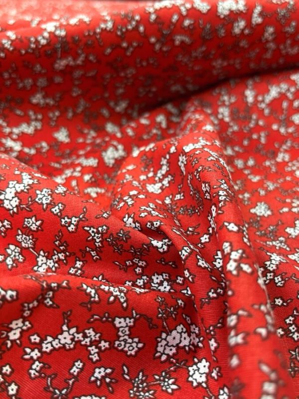 birlik1952 poplin kumaş basma sümerbank çıtır çiçek kumaş bandana kumaşı fabric cotton whosaledaisy flowers kırmızı red