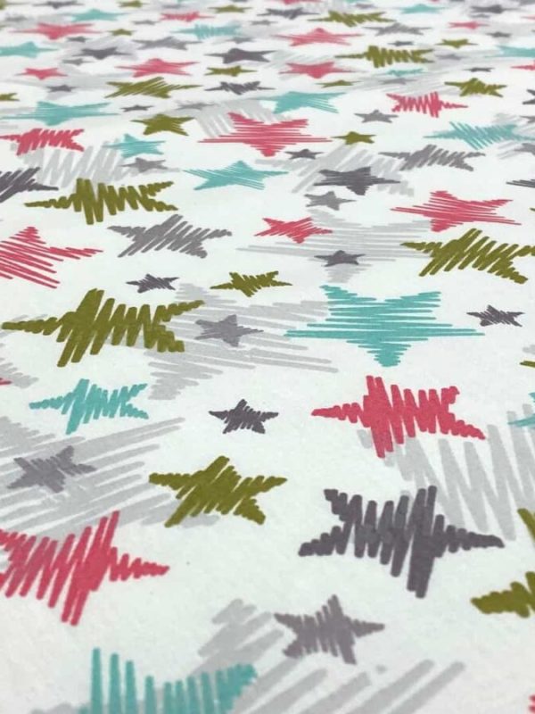 birlik1952 63 tel poplin akfil kumaş fabric metrelik nevresimlik çizgisel yıldız