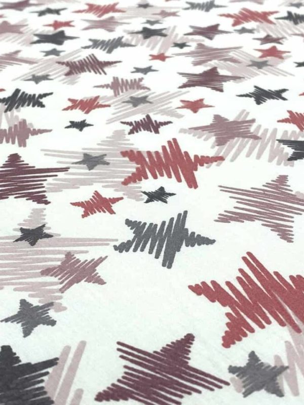 birlik1952 63 tel poplin akfil kumaş fabric metrelik nevresimlik çizgisel yıldız