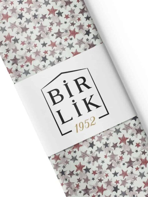birlik1952 63 tel poplin akfil kumaş fabric metrelik nevresimlik çizgisel yıldız