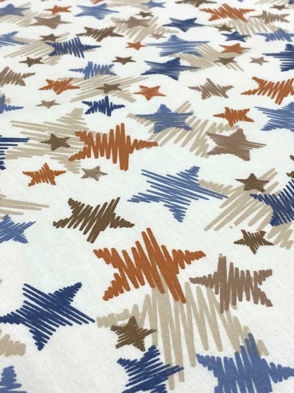 birlik1952 63 tel poplin akfil kumaş fabric metrelik nevresimlik çizgisel yıldız