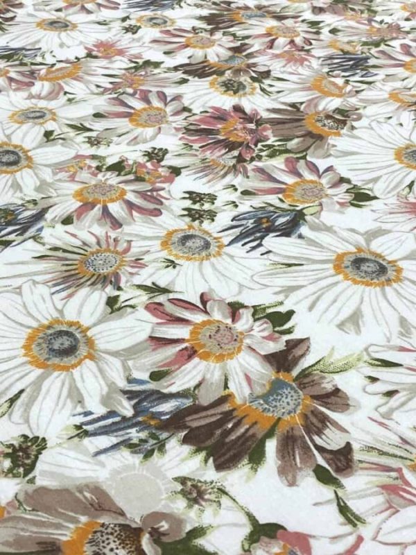 birlik1952 63 tel poplin akfil kumaş fabric metrelik nevresimlik papatya daisy
