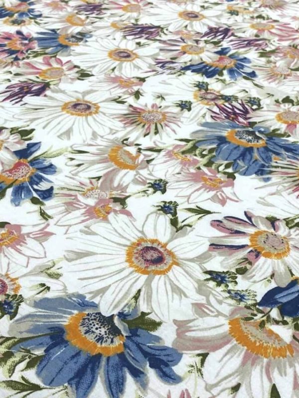 birlik1952 63 tel poplin akfil kumaş fabric metrelik nevresimlik papatya daisy