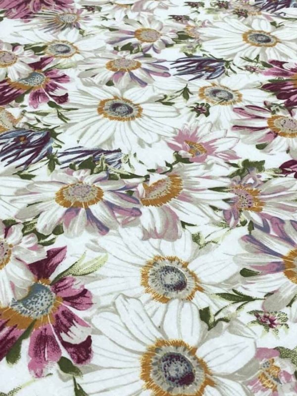 birlik1952 63 tel poplin akfil kumaş fabric metrelik nevresimlik papatya daisy